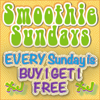 Every Sunday is SMOOTHIE SUNDAY! Buy one smoothie and get one free all day long! Only at South Tampa's favorite smoothie shop - Xtreme Juice!